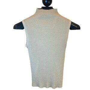 Vintage St Johns Bay Sleeveless Mock Neck Ribbed Knit Top Women Medium
